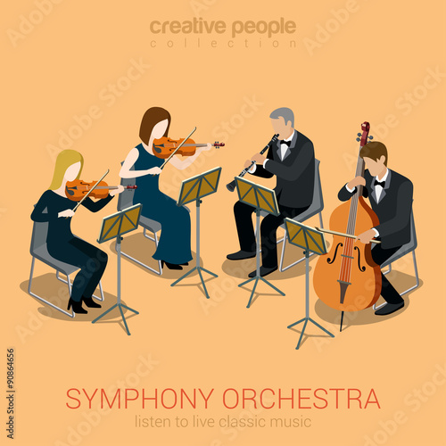 Classic symphony orchestra string quartet