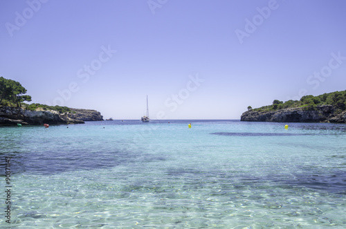 Beach of Cala en Turqueta, Menorca, Balearic Islands, Spain.