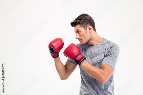 Portrait of a young male boxer