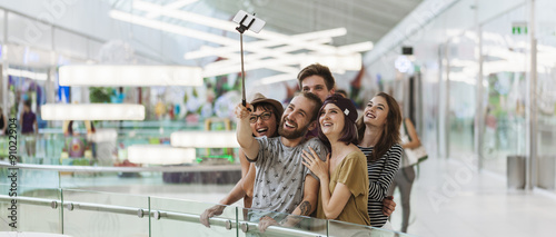 Hipsters In Shopping Mall Taking Selfie