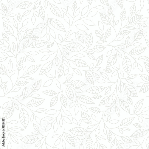 seamless pattern of stylized leaves of mint on color on a light background