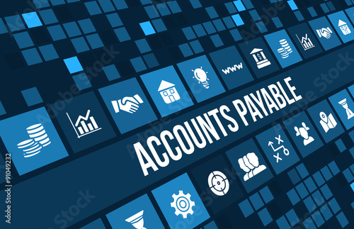 Account payable concept image with business icons and copyspace.