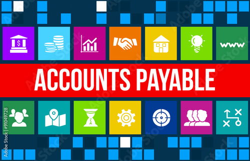 Account payable concept image with business icons and copyspace.