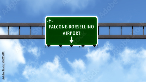 Palermo Italy Airport Highway Road Sign