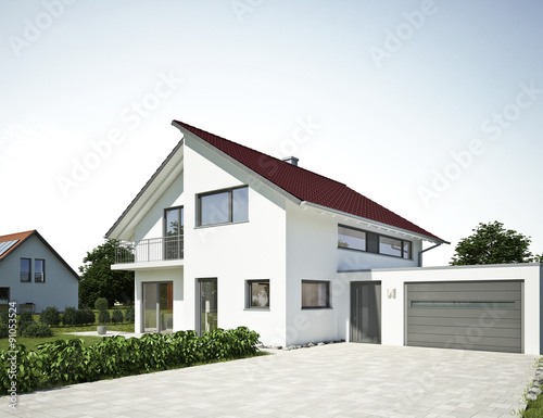 Einfamilienhaus Standard mit rotem Dach