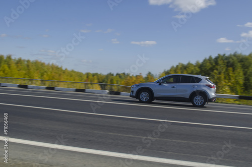 Moving car on the road