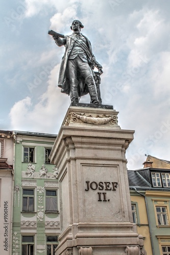 Monument of Emperor Josef 2 in Trutnov Czech Republic