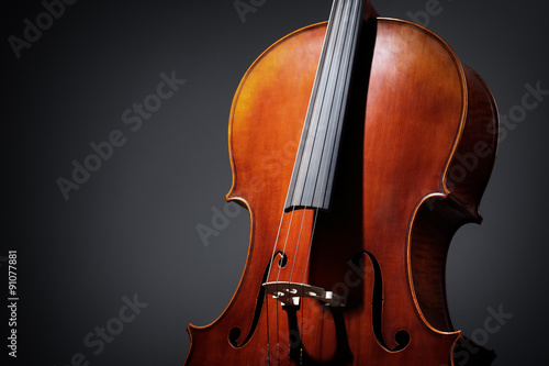 Cello on dark background