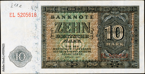 Historische Banknote, 1948, Zehn Deutsche Mark, Deutschland