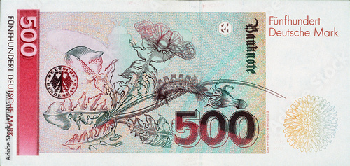 Historische Banknote, 1. August 1991, 500 Mark, Fünfhundert Deutsche Mark, Deutschland