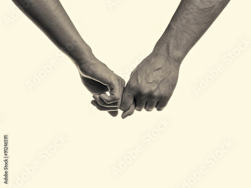 Friendship forever concept. man and woman holding hands