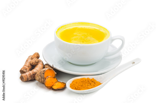 Turmeric with milk drinks good for beauty and health.