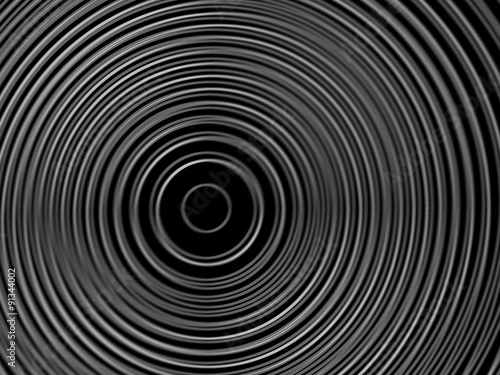 Abstract black and white circles background with motion blur effect
