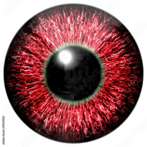 Realistic red eye generated isolated background