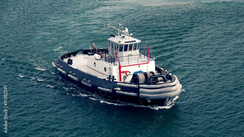 Tugboat in Hawaiian Harbor Near Lahaina, Maui