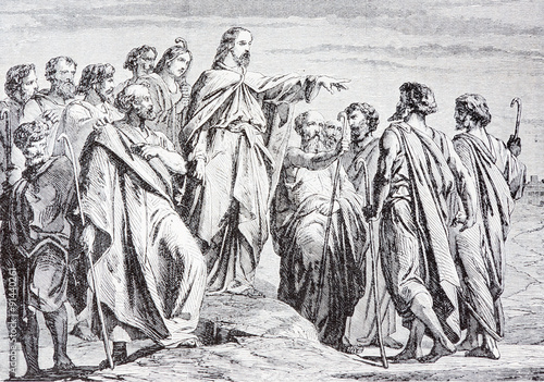 Jesus Sends Out His Disciples - lithography