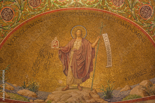 Jerusalem - mosaic of St. John the Baptist in Dormition abbey