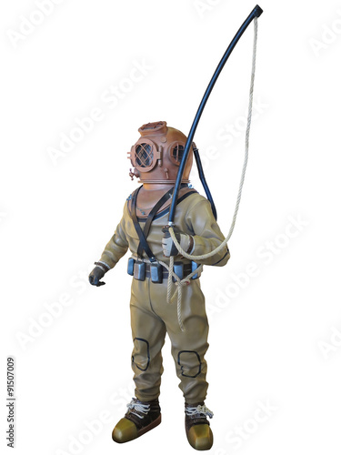 Diving suit equipment isolated over white