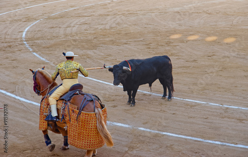 Matador during a bullfight on August 01, 2010 in Barcelona
