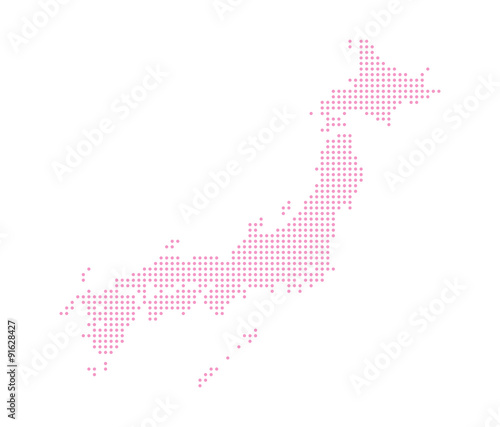 Japan Map - pink