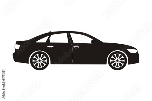 icon car sedan black on the white background