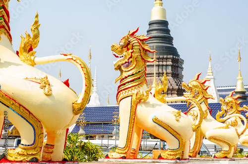 Buddhist Temple Lion Statue