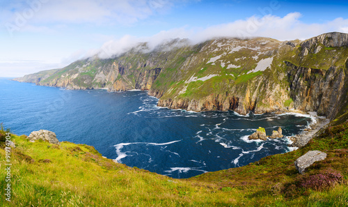 Panorama with Cliffs Slieve League, County Donegal, Ireland