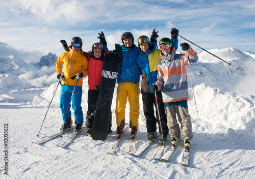 Skifahrer in der Gruppe