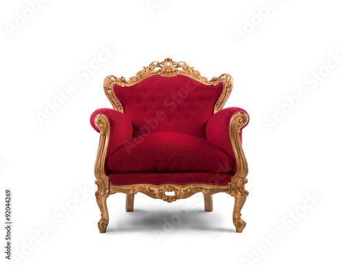 Red and gold luxury armchair