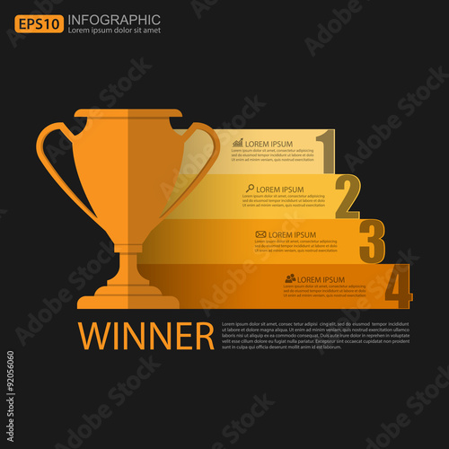 Winner cup. Vector illustration,Sport Infographic elements