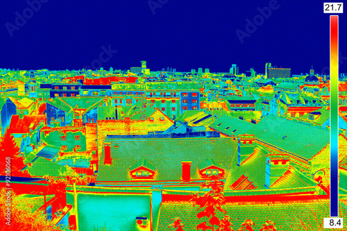 Thermal image panorama of Zagreb