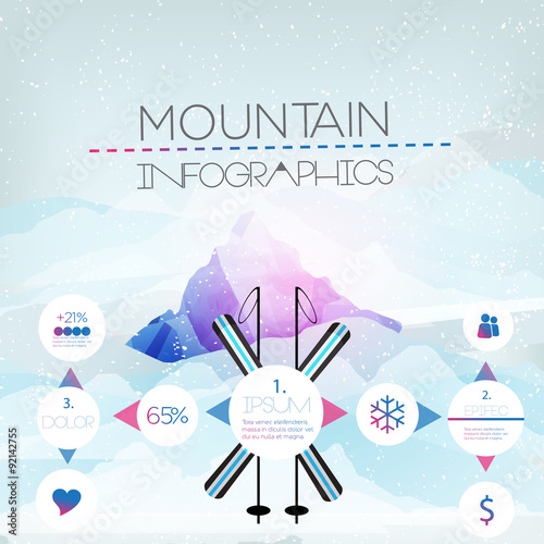 Mountains Infographic - Vector Illustration