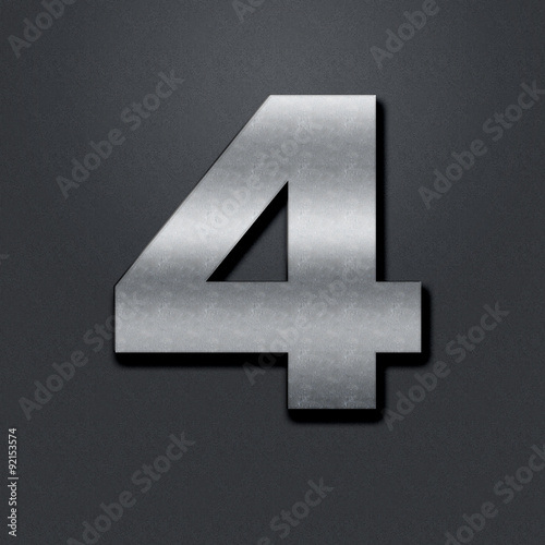 Shabby metal numbers - four