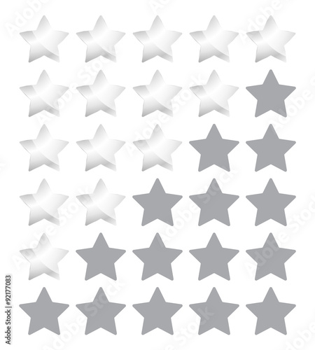 Vector star rating with silver stars