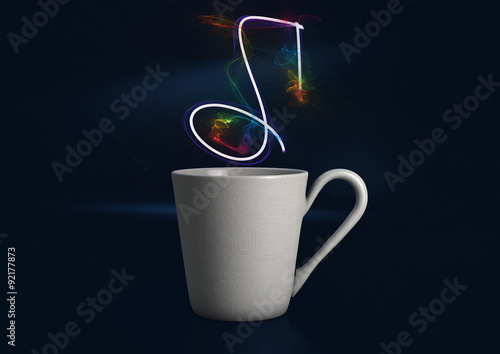 Steaming Digital Coffee Cup