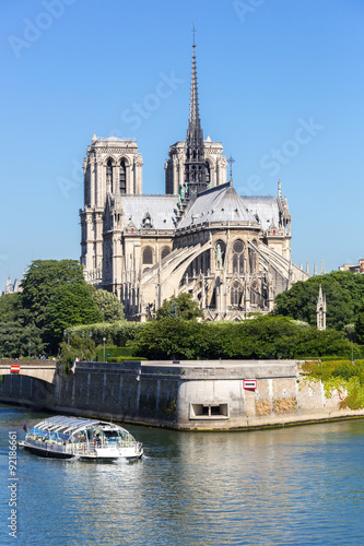Cathedral Notre Dame Paris with cruise