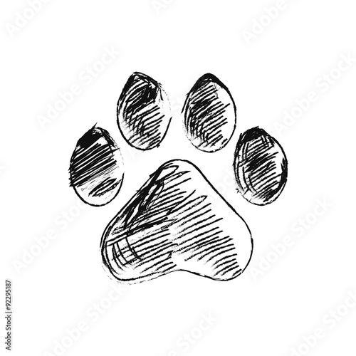 hand drawn doodle of animal footpri, Vector illustration.