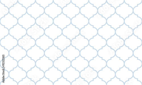 Seamless subtle blue and white wide moroccan pattern vector