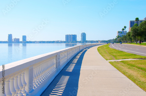 The world's longest continuous sidewalk, Bayshore Boulevard in Tampa, Florida, along Tampa Bay and is 4.5 miles (7.2 km) long and is used for hiking, jogging, walking, fishing and big events.