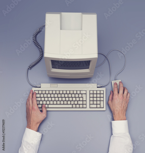 Retro computer - top view