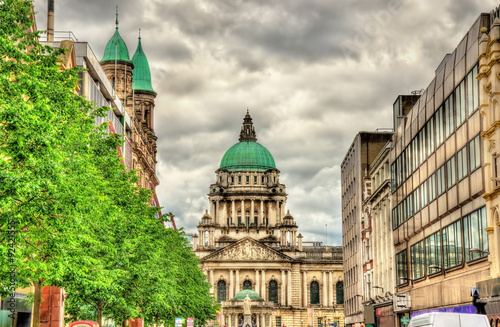 View of Belfast City Hall from Donegall Place - Northern Ireland
