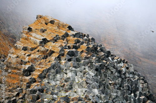 Arctic rocks background - basalt or touchstone formations 