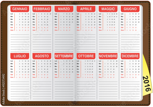 calendario italiano 2016
