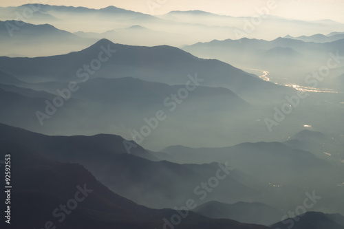 aerial view at the andes mountains - landscape