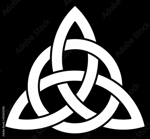 3 point Celtic Trinity knot (Triquetra) interlaced with a circle for your logo, design or project (vector illustration)