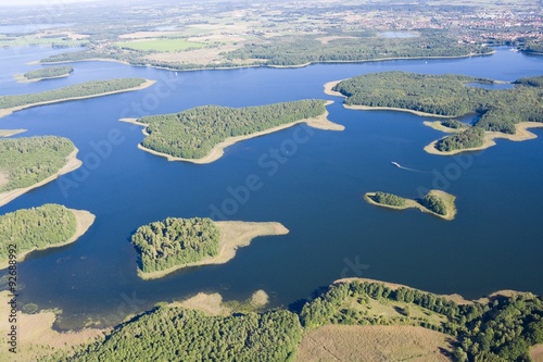 Aerial autumnal view of Mazury