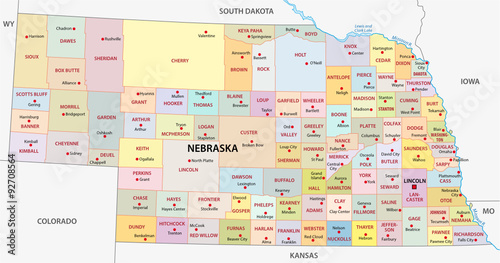 nebraska administrative map
