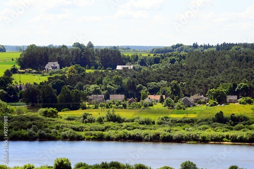 Nemunas river view from Mound in Seredzius town