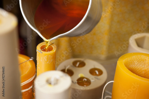 Making beeswax candles