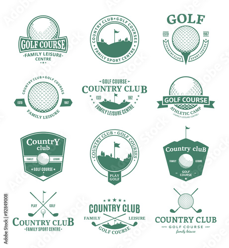 Golf country club logo, labels and design elements